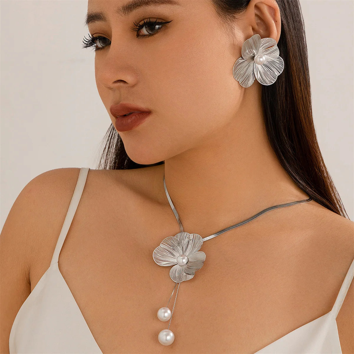 Ensemble Bijoux Romantique Fleur & Perles – Style K-Pop