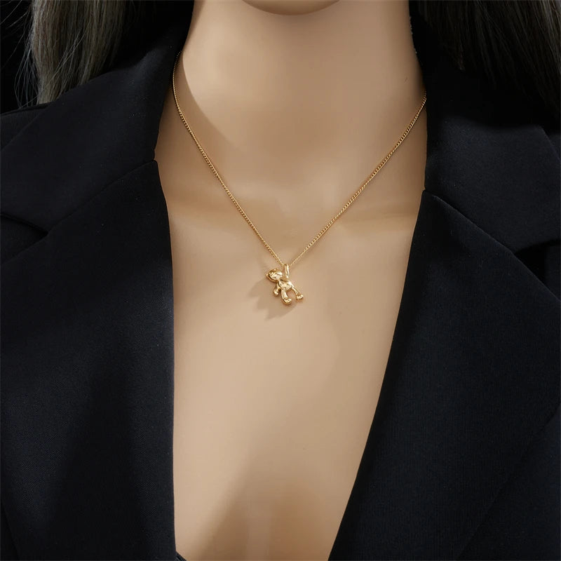 Collier Ours en Acier Inoxydable 316L – Tendance Femme