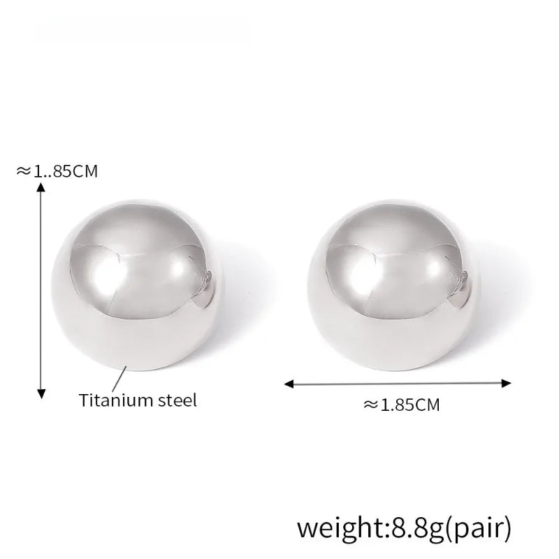 Boucles d’Oreilles Boule en Acier Inoxydable – Style Punk Chic