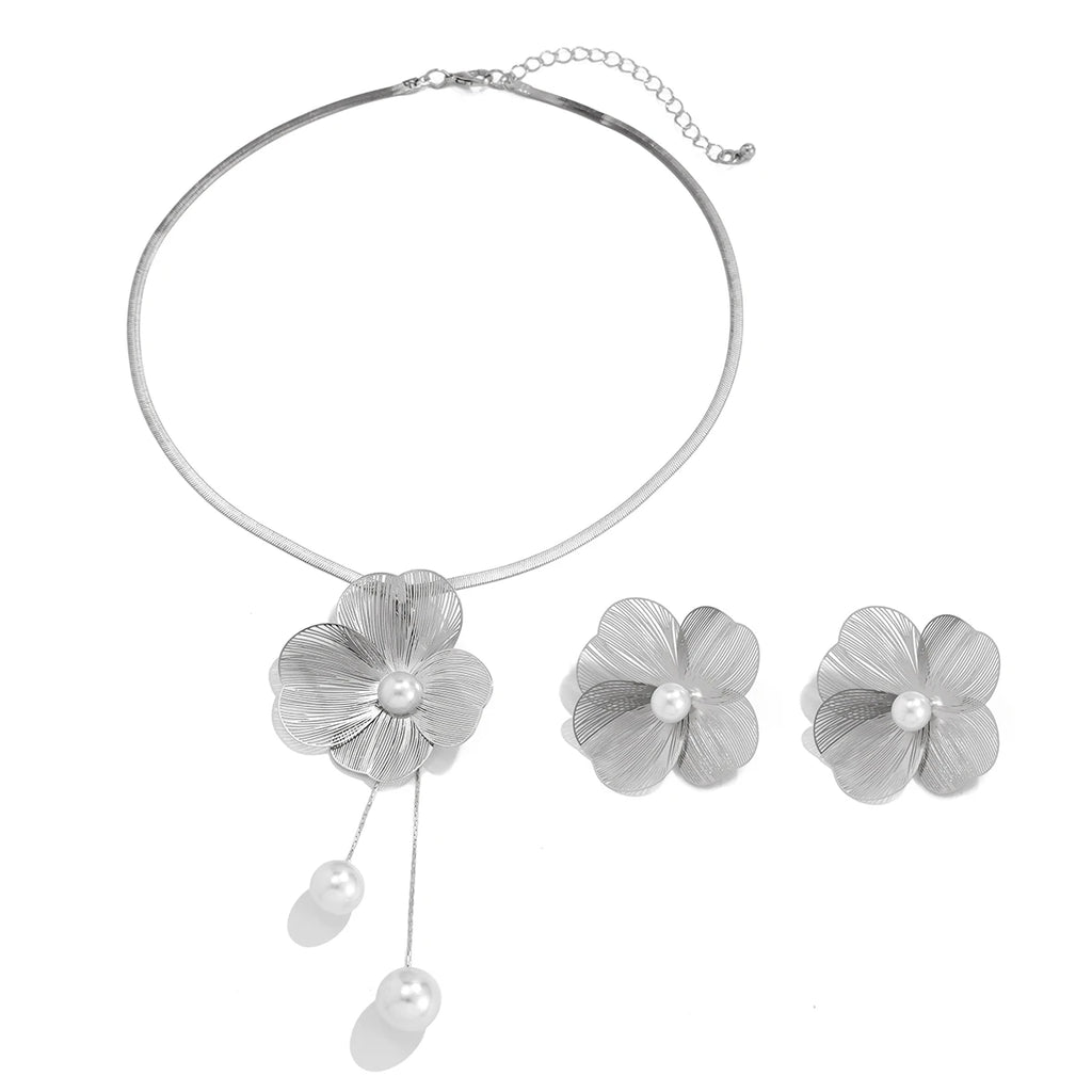Ensemble Bijoux Romantique Fleur & Perles – Style K-Pop
