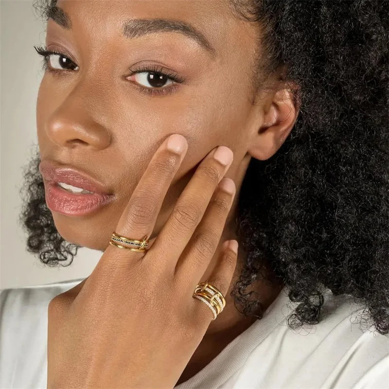 Bague Empilable Bicolore – Style Jeune Femme